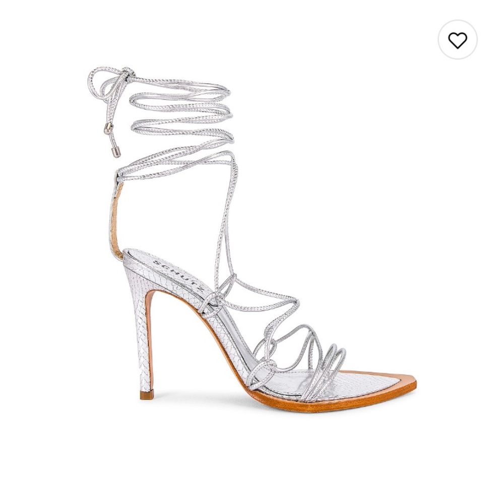 Cute tie up sandals! Silver! Never worn! Bought off Revolve!